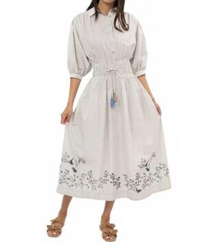 NEW UNCLE FRANK the bird on a wire midi dress in khaki
